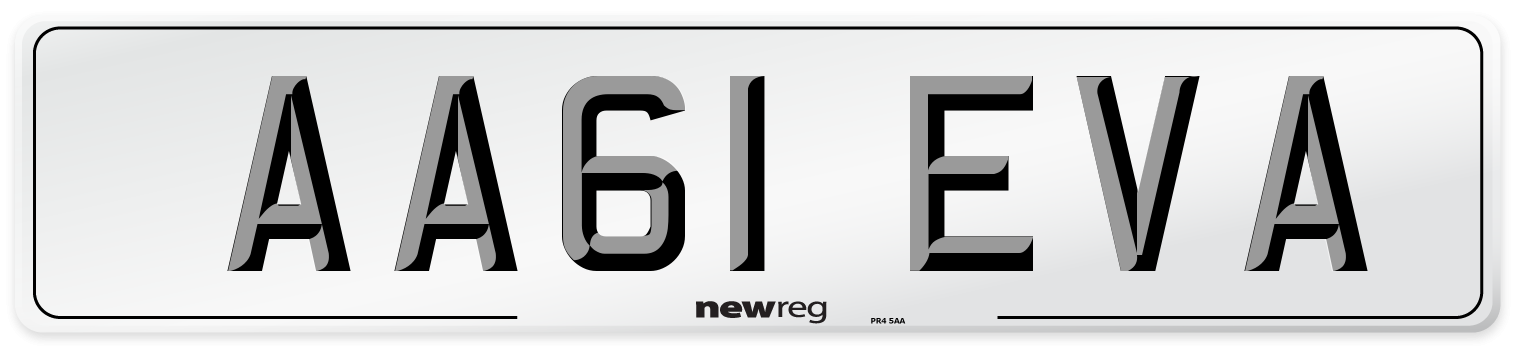 AA61 EVA Number Plate from New Reg